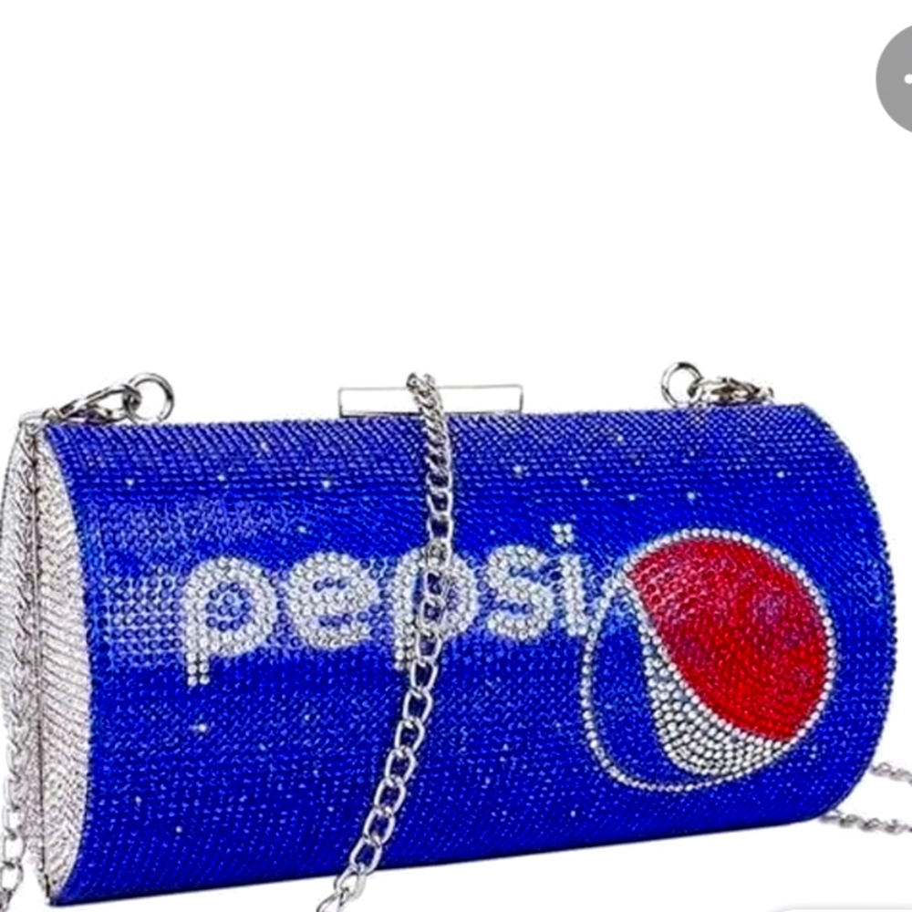 Pepsi Blue Rhinestone Clutch Bag